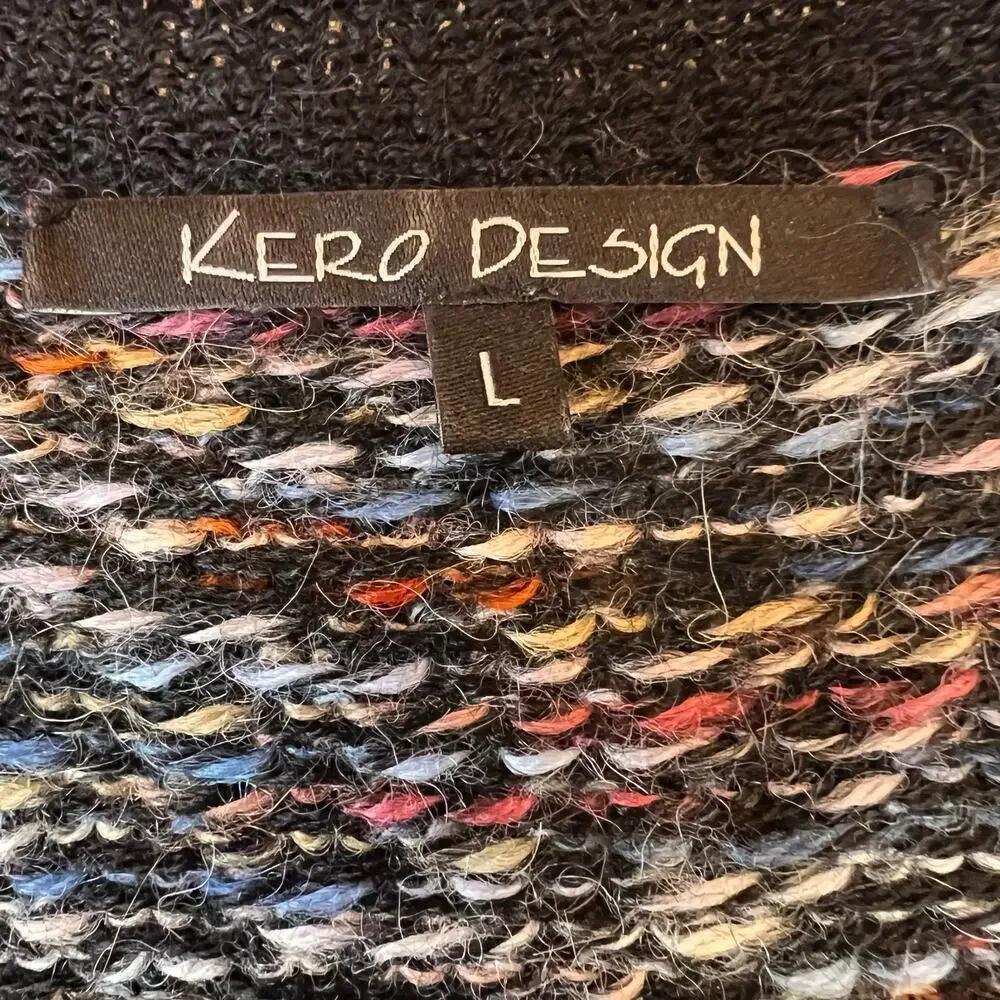 KERO DESIGN 100% Alpaca Wool Knit Sweater Button Up in Multicolor Women's Large